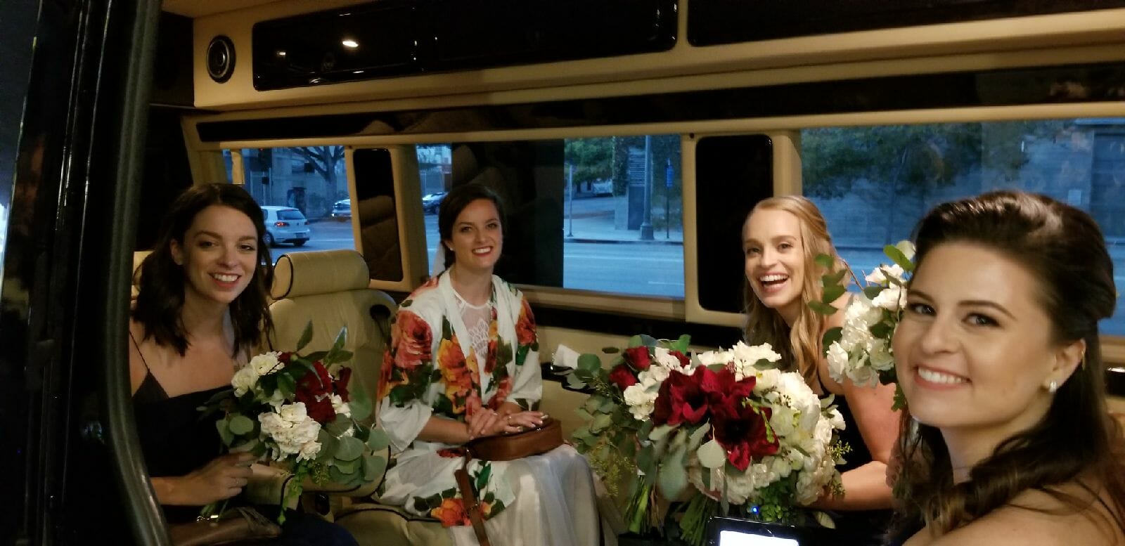 bridesmaid-wedding-limo